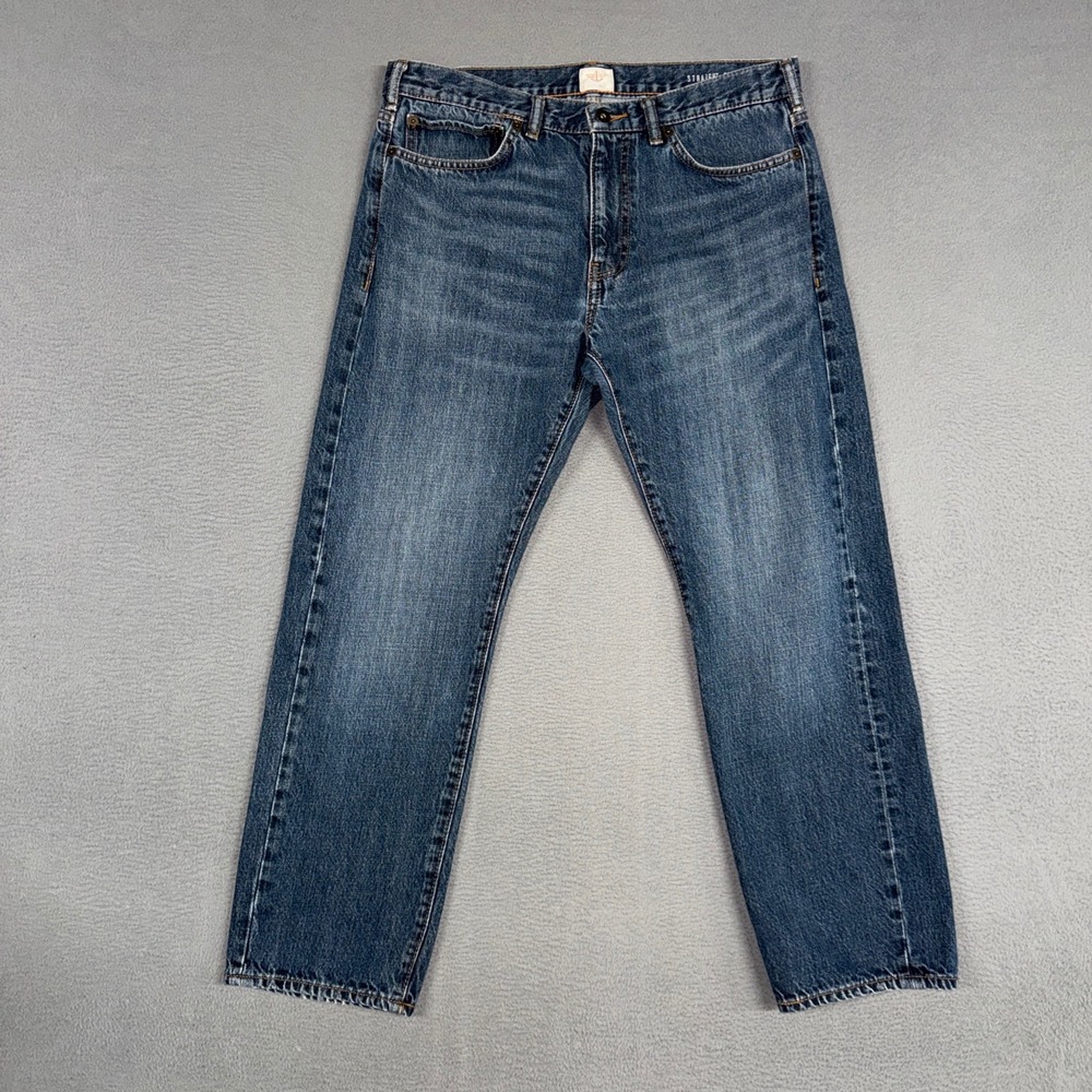 Dockers Jeans Mens 34x29 Blue Straight Fit Stretch Distressed Denim Cotton